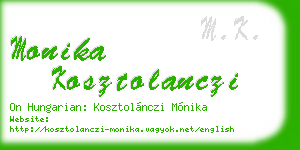 monika kosztolanczi business card